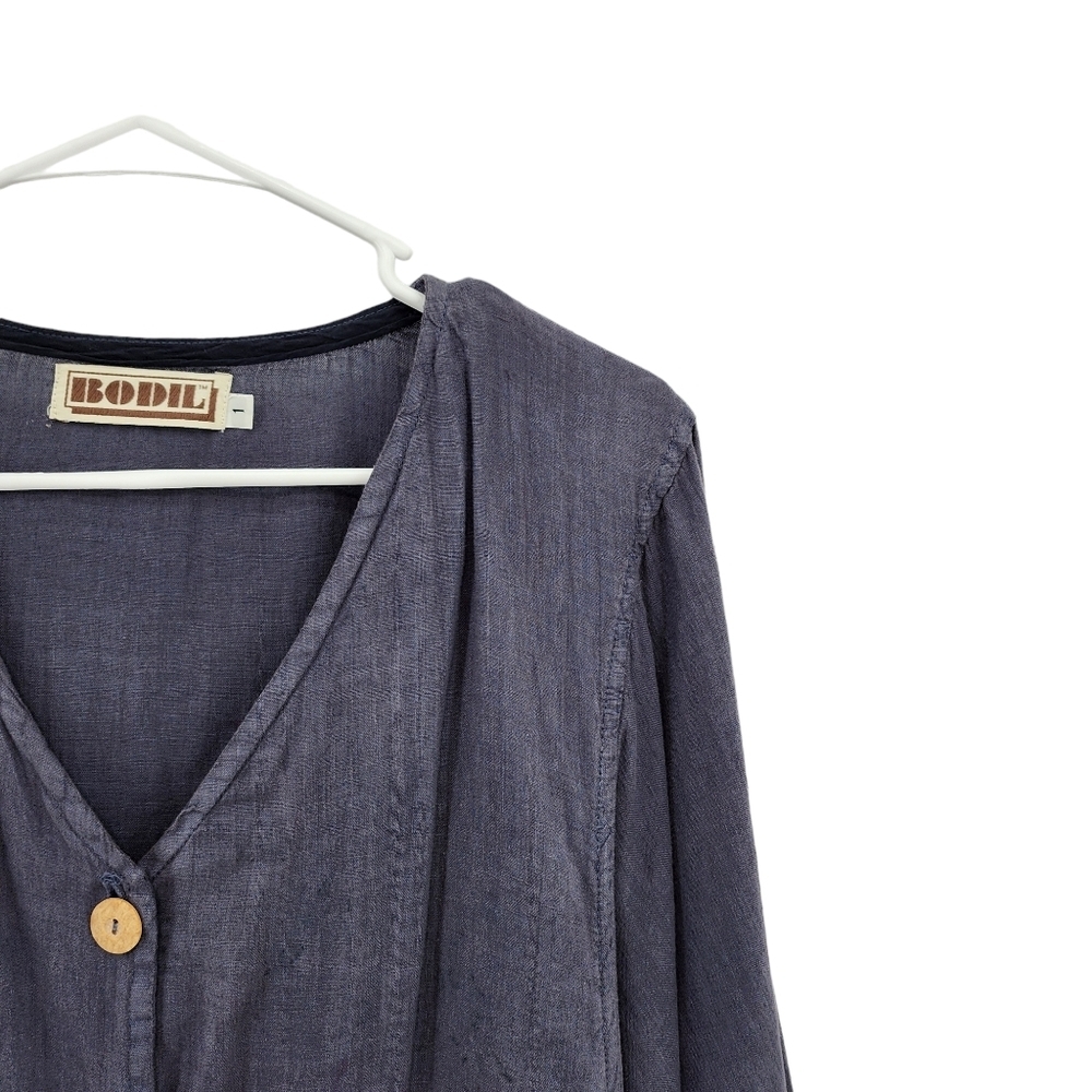 Bodil Women's Linen Relaxed Fit Button Front Jacket - 1 - Picture 2 of 9